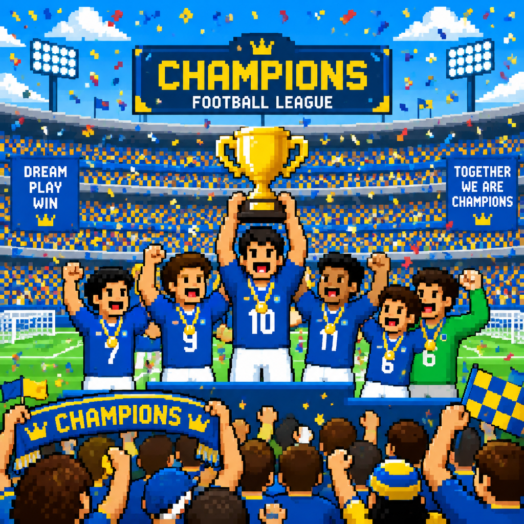 Championship celebration with confetti